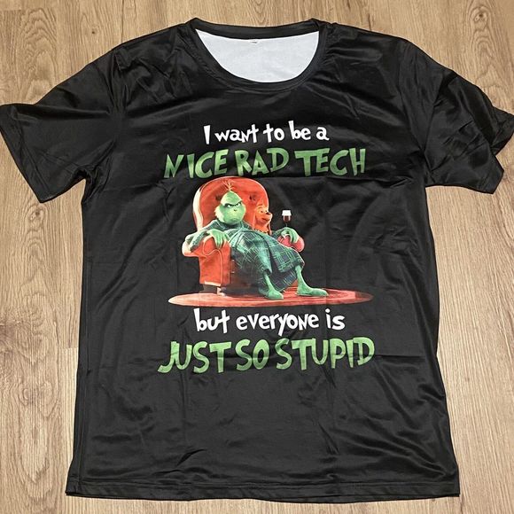 The Grinch Nice Rad Tech Black t-shirt Men's XXL - Picture 2 of 7